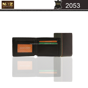 กระเป๋าสตางค์หนังผู้ชายสีดำเขียวลายดีไซเนอร์ แต่งด้าย ปิดแบบเปิด พร้อมคุณสมบัติป้องกัน RFID ความยาวสั้น ซับในโพลีเอสเตอร์ - Product Image 2