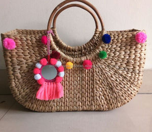 Cesta DE PLAYA DE CAÑA ecológica, plegable y organizador, almacenamiento de mimbre con madera, bambú, algodón, materiales de madera para ropa