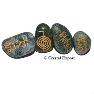 2015 New Collection Moss Agate Tumbled Usui Reiki <b>Set</b> : Buy Reiki <b>Sets</b> Available at - <b>Crystal</b> Exports - Product Image 1