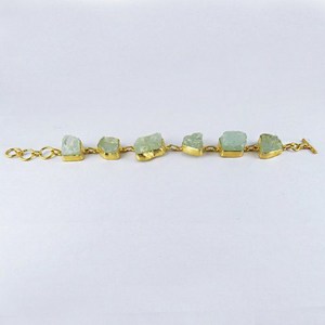 Bonita Pulsera de Piedras Naturales con Cuentas de Aguamarina y Plata, Estilo Bohemio, para Mujer y Unisex, Certificada - Product Image 3