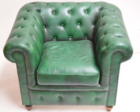 Canapé Chesterfield en cuir de chèvre véritable Top Grain Sofa Home Living Room Lounge Hotel Commercial Restaurant