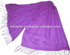 Chal de Pashmina de viscosa acrílica larga a la moda de color, diseño liso bordado para adultos para ropa de invierno al aire libre - Product Image 3