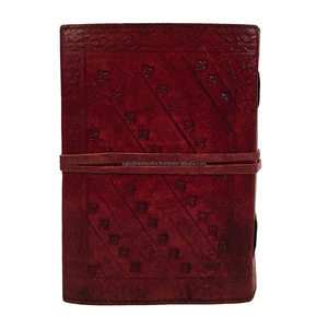 Diario de cuero genuino Vintage con tachuelas de piedra, diario hecho a mano, cubierta suave en blanco de viaje, correa de cuero genuino, libro de notas - Product Image 3