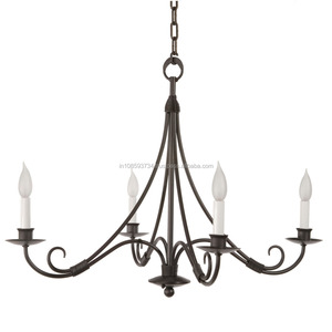 Candelabro de hierro de Metal para decoración de granja para decoración de Hotel, candelabro de iluminación interior, lámpara colgante de Metal - Product Image 1