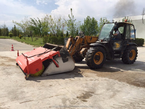 Backhoe <b>Loader</b> Bucket Attachments Turkish Quality Backhoe Mounted Road Sweeper - Product Image 5
