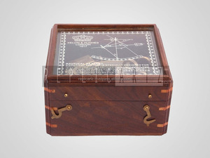 Brass Marine Sextant for Sale With Wooden Box Sextant for Navigation With Inbuild <b>Compass</b> <b>Vintage</b> Nautical Brass - Product Image 3