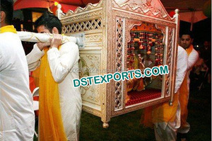 ล่าสุดโลหะเงินโมร็อกโกแต่งงาน Doli แต่งงานโลหะเจ้าสาวรายการ Palki แต่งงานที่สวยงามเงินสไตล์โมร็อกโก Doli - Product Image 2