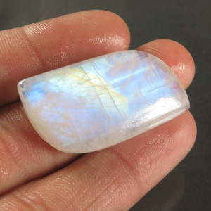 Cabochon de pierre de lune arc-en-ciel scintillant naturel bijoux fantaisie pierre de poire pour la fabrication de bijoux fins fabricant de pierre gemme - Product Image 4