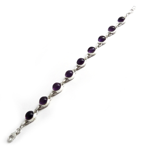 Pulsera de Plata de Ley 925 con Amatista Púrpura de Diseño Impresionante, Joyas Shri Ashapura, Joyería de Moda Bohemia Cristiana Unisex - Product Image 3