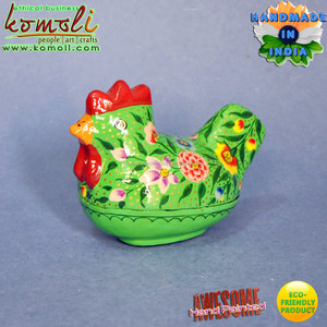 Caja de papel verde con forma de gallo para decoración de Pascuas, mache de animales - Product Image 2