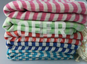 Kash Peshtemal Turkish <b>Towels</b>, Pestemal, Hamam Wholesale Blanket, Vintage Look - <b>Turquoise</b> TTKP-0003 Rainbow Collection - Product Image 5