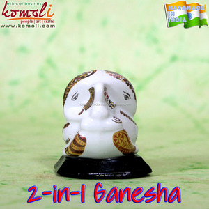 รูปปั้นพระพิฆเนศพระพิฆเนศ2ใน1สำหรับตกแต่งบ้านวัดของขวัญและเทศกาลทางวิญญาณ - Product Image 5