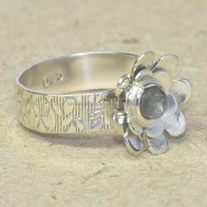 925พลอยมูนสโตนสีรุ้งทรงกลมแหวนเงินสเตอร์ลิงแหวนแฟชั่นสำหรับงานแต่งงานวันครบรอบสำหรับผู้หญิง - Product Image 2