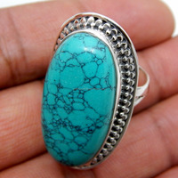Meilleure vente classiques Design Turquoise pierres précieuses 925 bague en argent massif bijoux de mode femmes cadeau fête pierre Sterling mariage