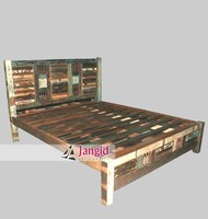 Meubles de lit en bois inclinés, meubles indiens