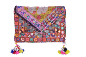 Aheli Indian Traditional Handmade Mirror Thread Embroidered High Quality Customized Colors Women's Evening Clutch Purse - Product Image 2