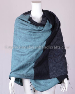 Châle en laine de yak à double motif de l'Himalaya HYWS 302 B - Product Image 1