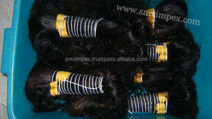 Mejor venta a granel del templo indio pelos calidad cabello humano a granel ondulado cabello humano - Product Image 4