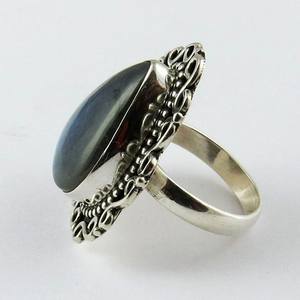 Labradorita azul en forma de pera, anillos de plata de ley 925 925, fabricante de joyería de la India 925, exportación y venta al por mayor - Product Image 4