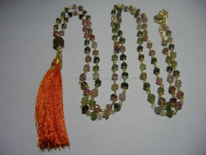 สร้อยคอลูกปัดร้อยเหลี่ยมหลากสี3-4มม. พร้อมพู่-สร้อยคอลูกปัดยาว24นิ้ว - Product Image 5