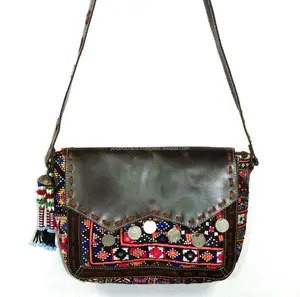 Tribal Banjara Messenger Bag Genuine Leather Bag Bohemian Banjara Shoulder Bag