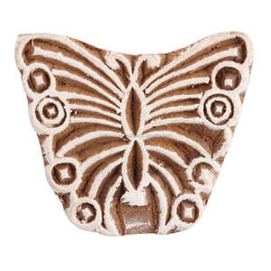 Blocs d'impression en bois artisanal, Textile marron, Saree, tissu, timbre en toile, papillon indien, nouveau Design, dernier tissu WB-3038 - Product Image 1