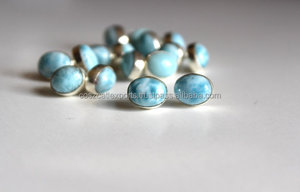 ต่างหูเม็ดลาริมาร์ทรงไข่สไตล์โบฮีเมียนเครื่องประดับเงินสเตอร์ลิงสำหรับการหมั้นการจัดปาร์ตี้ครบรอบแต่งงาน - Product Image 3