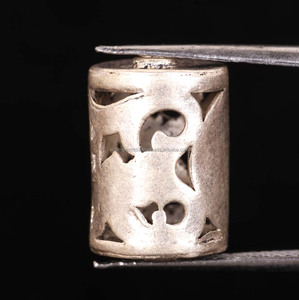 Indian High Quality 925 Solid Sterling Silver Geometric Cylinders Spacer Loose <b>Beads</b> <b>Metal</b> Piece Jewelry Decoration Wholesaler - Product Image 1