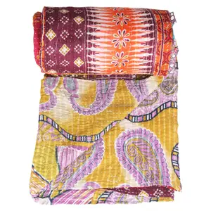 Indian Vintage Algodão Kantha Trabalho Quilt/Lança/Gudari/Cobertores Colcha Velha GD008 Kantha Trabalho Quilt mão costurado algodão