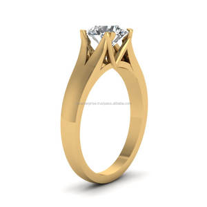 แหวนทองชุบประดับมอสซาไนต์ทรงโซลิแทร์ เงินแท้ 925 น้ำหนัก 2.00 กะรัต สีขาวผสมเหลือง สำหรับผู้หญิง สไตล์คลาสสิก เหมาะสำหรับเป็นแหวนหมั้นหรือแหวนแต่งงาน - Product Image 2