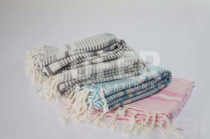 Assos Peshtemal Fouta Turque Serviettes Bambou Pestemal Hamam Serviettes Couverture en gros-TTAP0001 collection - Product Image 5