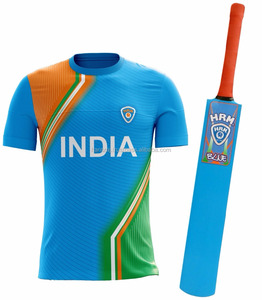 ชื่อประเทศคริกเก็ตเสื้อยืดกับค้างคาวปรับแต่งขนาดสีและโลโก้ - Product Image 3