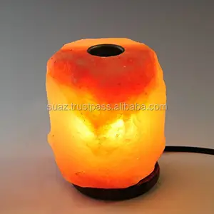 Lampe à sel himayen 3-5Kg, lampe de purification d'air naturelle, lampe de thérapie aromatique, avec base en bois neem, nouveau diffuseur d'arôme - Product Image 1