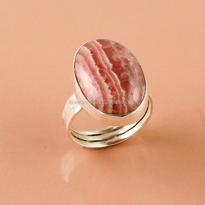 Bague en pierres précieuses en argent sterling 925, bijoux en pierres précieuses de rhodochrosite naturelle, fournisseur de bijoux en pierres précieuses en argent fait à la main - Product Image 1