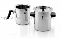 Bouilloire à lait à double paroi en aluminium avec base à induction et poignée en bakélite, infuseur à thé CE, pichet à eau, pichet à infusion de fruits en acrylique