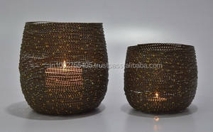 Bronze Metal Handmade Decorative <b>Pillar</b> <b>Candle</b> Holder Lantern for Home Decor Easter Celebrations-IHA MFG IHACA061 - Product Image 2