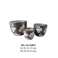 Petit pot de fleurs et jardinière en céramique classique sculpté à la main pour l'extérieur, pour la maison et le jardin HAPROSIMEX SAIGON HG 14-1430/3