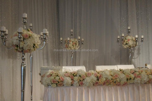 Grand candélabre en aluminium plaqué argent pour la décoration d'église, de maison et de mariage, candélabre artisanal à 5 bras - Product Image 6