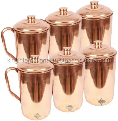 Jarra de cobre para uso internacional king, jarra de leite pura de cobre ou jarra para mesa de festa, presentes e benefícios para a saúde