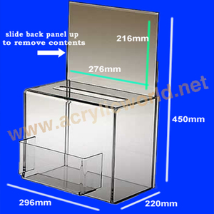 จีนโรงงานคริลิคตกแต่งเงินบริจาคกล่องที่มีห่วงโซ่โลหะในกว่างโจว - Product Image 6