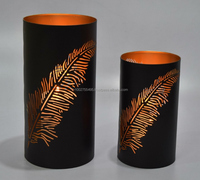 Support de bougie votive Bouddha antique en métal artisanal, noir et or, avec détails en filigrane, pour décoration d'intérieur IHA