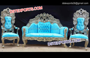 Último de anhelaba boda trono conjunto de oro Maharaja de boda conjunto de sofá de diseño moderno boda Metal tallado muebles - Product Image 3