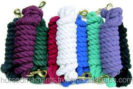 Horse <b>Lead</b> <b>Rope</b> High Quality Cotton <b>Lead</b> <b>Rope</b> With Heavy Zinc Snap High Quality Clamp Plastic End Cap 2.20 Meter Long - Product Image 2