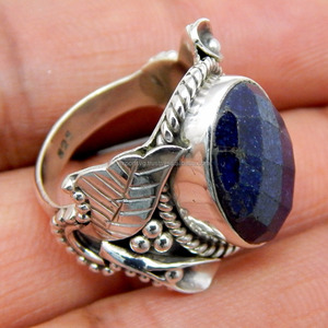 Meilleure vente 925 argent Sterling femmes fête mariage pierre bijoux classique Lapis Lazuli pierre précieuse anneau en gros usine approvisionnement - Product Image 2