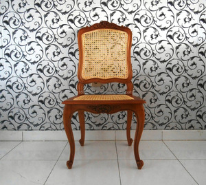 เฟอร์นิเจอร์: ไม้มะฮอกกานีสไตล์คลาสสิกหวายเก้าอี้รับประทานอาหารมือแกะสลักสไตล์ - Product Image 2