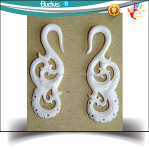 Nouveauté, livraison gratuite Piercing bijoux pour le corps, sculpture d'oreille avec os stérilisés, jauges et pendentifs en os naturel sculpté, BALI - Product Image 2