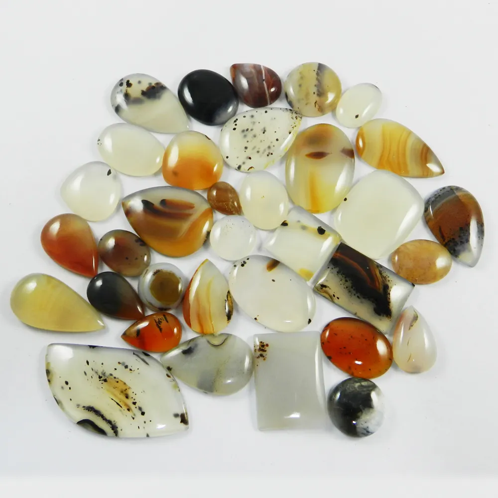 Craft Supplies Wholesale Lot Natural Montana Agate Cabochon Beautiful Montana Agate Cabochon Macrame Necklace & Silver Jewelry Gemstone
