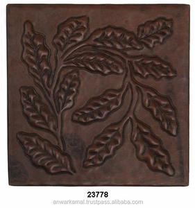 Azulejos decorativos para el hogar con diseño de flores de hoja de cobre antiguo para paredes - Product Image 2