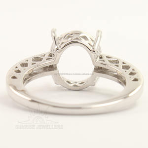 Anillo de Diseño para Boda de 10x12 mm con Cualquier Piedra Preciosa, Corte Ovalado, Plata de Ley 925, para Fiestas, Unisex - Product Image 2