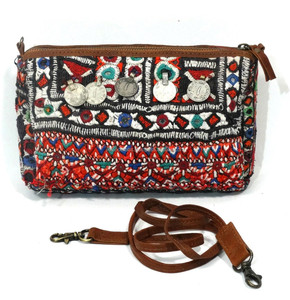 Gypsy Banjara Tribal Cross Body Bag Remover Bolso con correa de cuero Tribal Banjara Clutch Bag - Product Image 5
